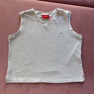 Grey Cotton V-Neck Top